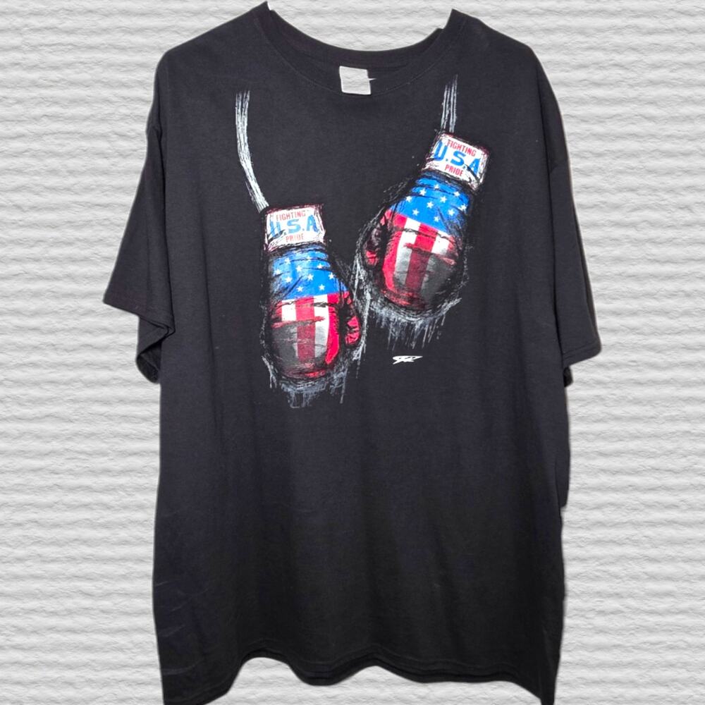 Vintage Y2K Delta Magnum USA UK Boxing Gloves Graphic Tee